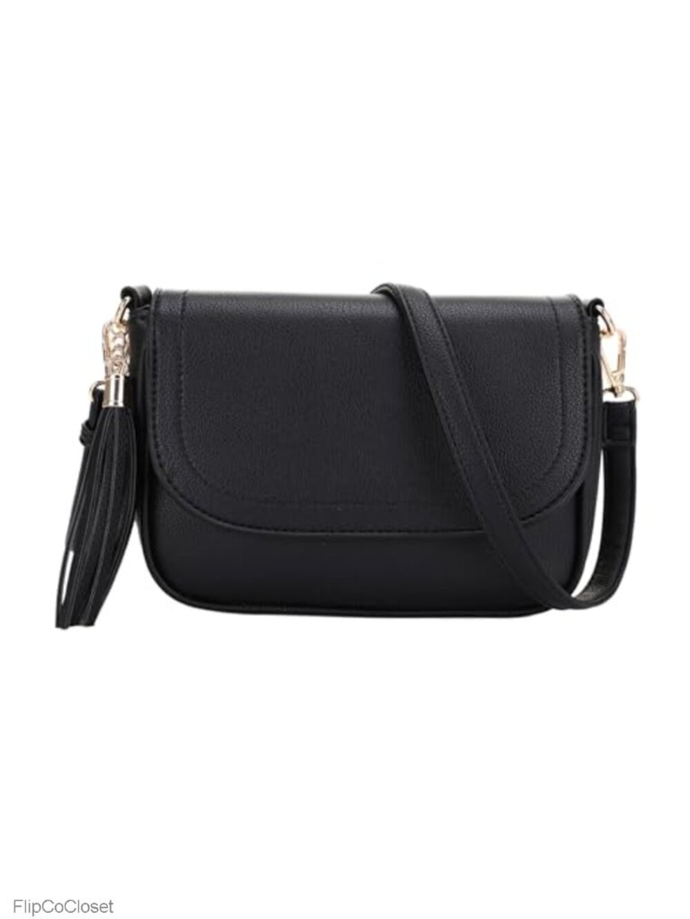 Small Crossbody Bag Flap Saddle Purse Tassel Vegan Leather Shoulder Handbag